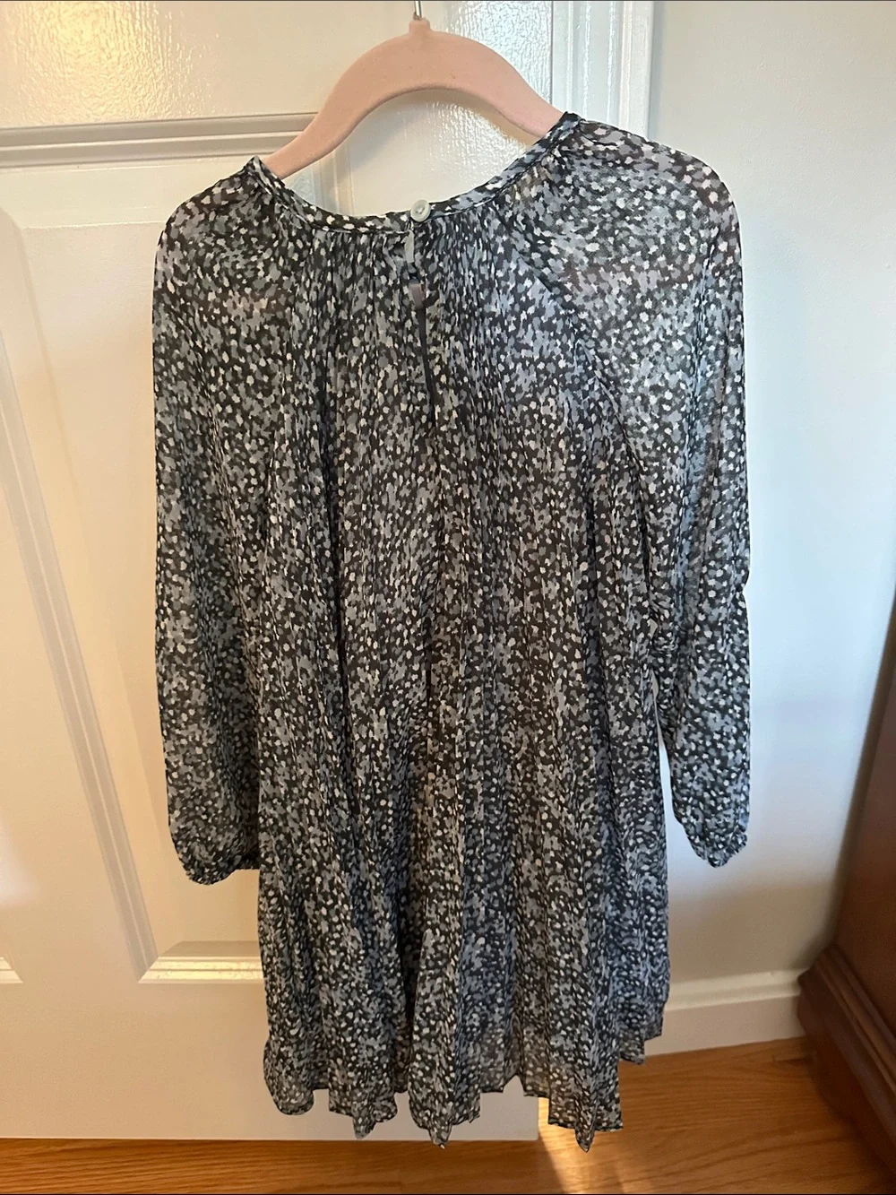 GAP Girls Black and White Printed Pleated Casual Dress